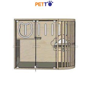 Chuồng cho mèo bằng gỗ Lux bo cong 1000mm * 600mm * 800mm CC340