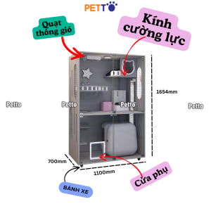 Alternative view of Chuồng mèo bằng gỗ basic màu xám kích thước 1100mm * 700mm * 1654mm CC344