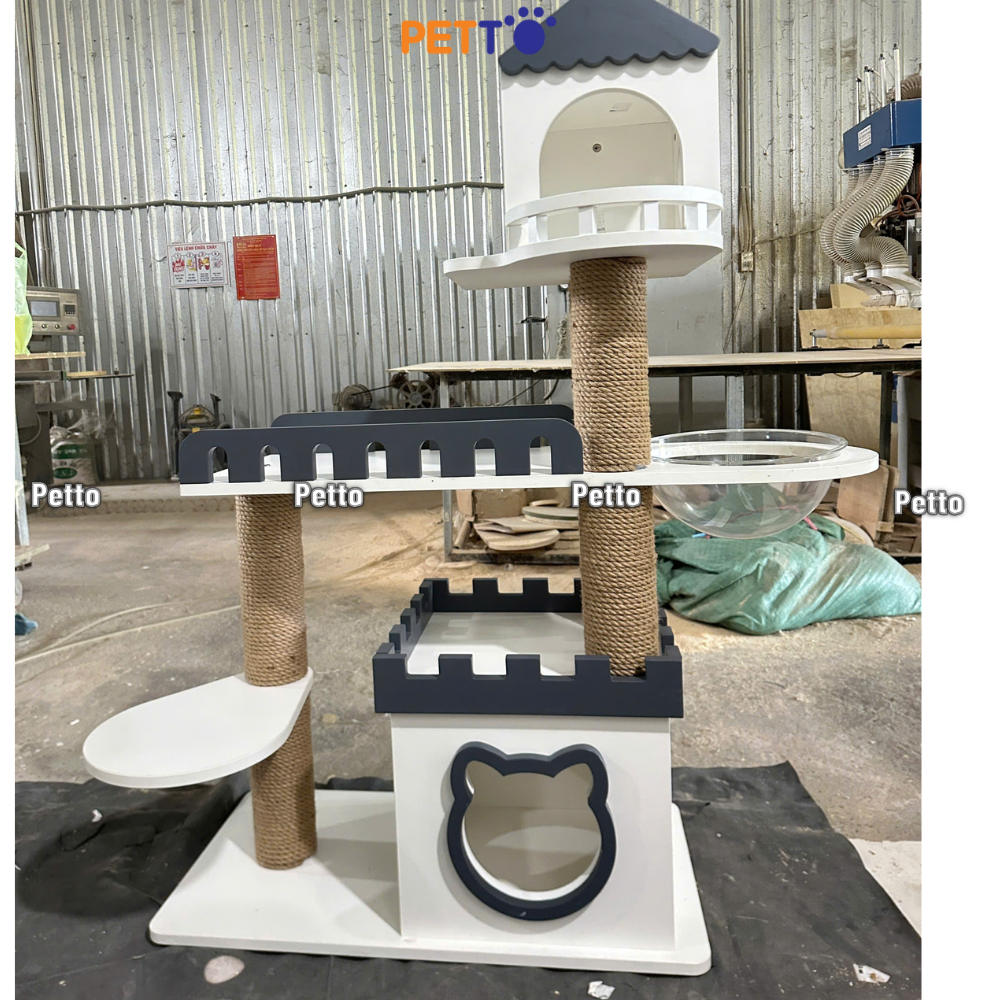 Nhà mèo leo trèo bằng gỗ cho mèo cao 1m4 CH089 - Ảnh 3