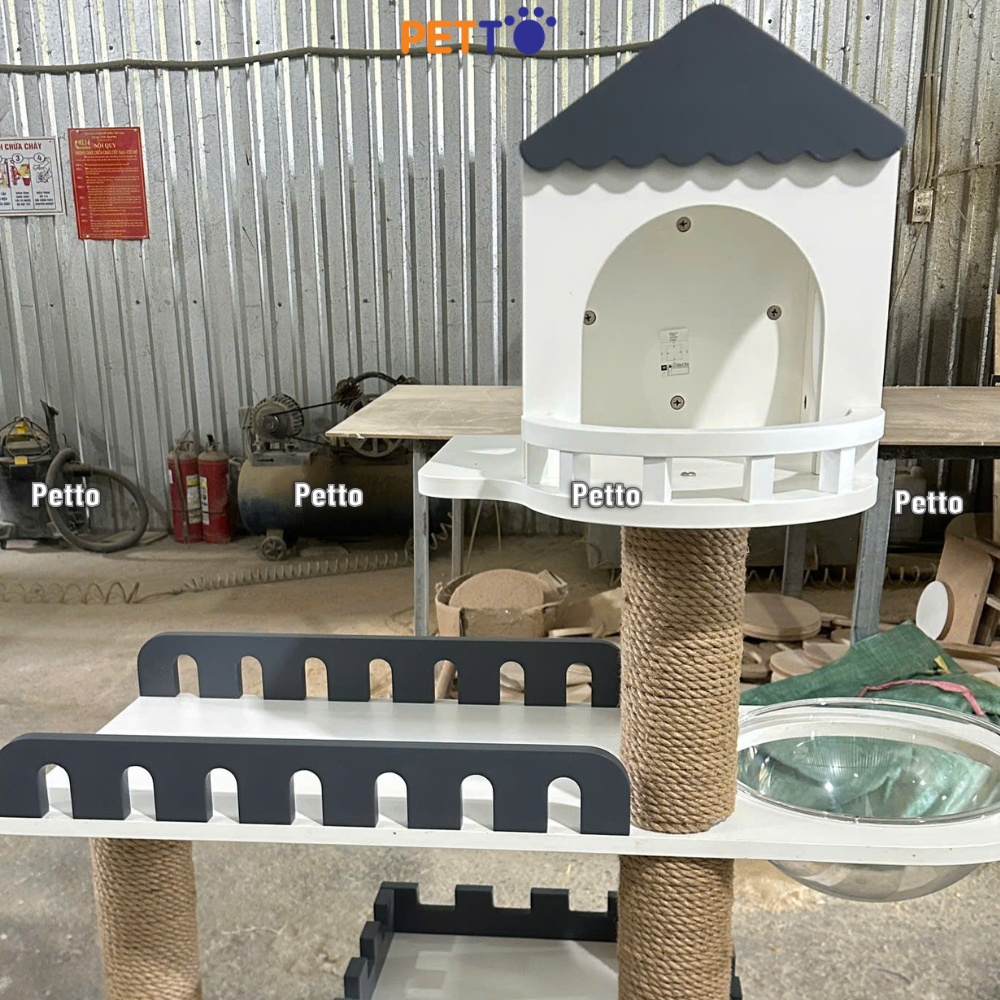 Nhà mèo leo trèo bằng gỗ cho mèo cao 1m4 CH089 - Ảnh 5