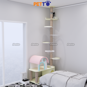 Tháp mèo hiện đại cao lên tới trần nhà, không khoan tường CH089 - Ảnh 4
