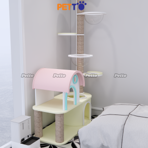 Tháp mèo hiện đại cao lên tới trần nhà, không khoan tường CH089 - Ảnh 6