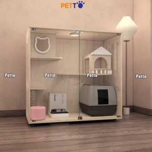 Tủ mèo gỗ Plywood phù hợp cho 2 bé mèo kích thước 1200mm * 600mm * 1136 CC182 - Ảnh 4