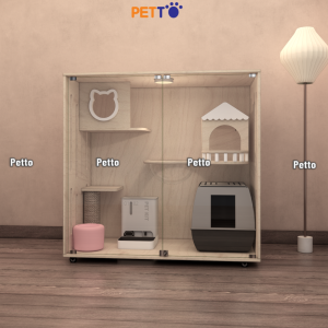 Tủ mèo gỗ Plywood phù hợp cho 2 bé mèo kích thước 1200mm * 600mm * 1136 CC182