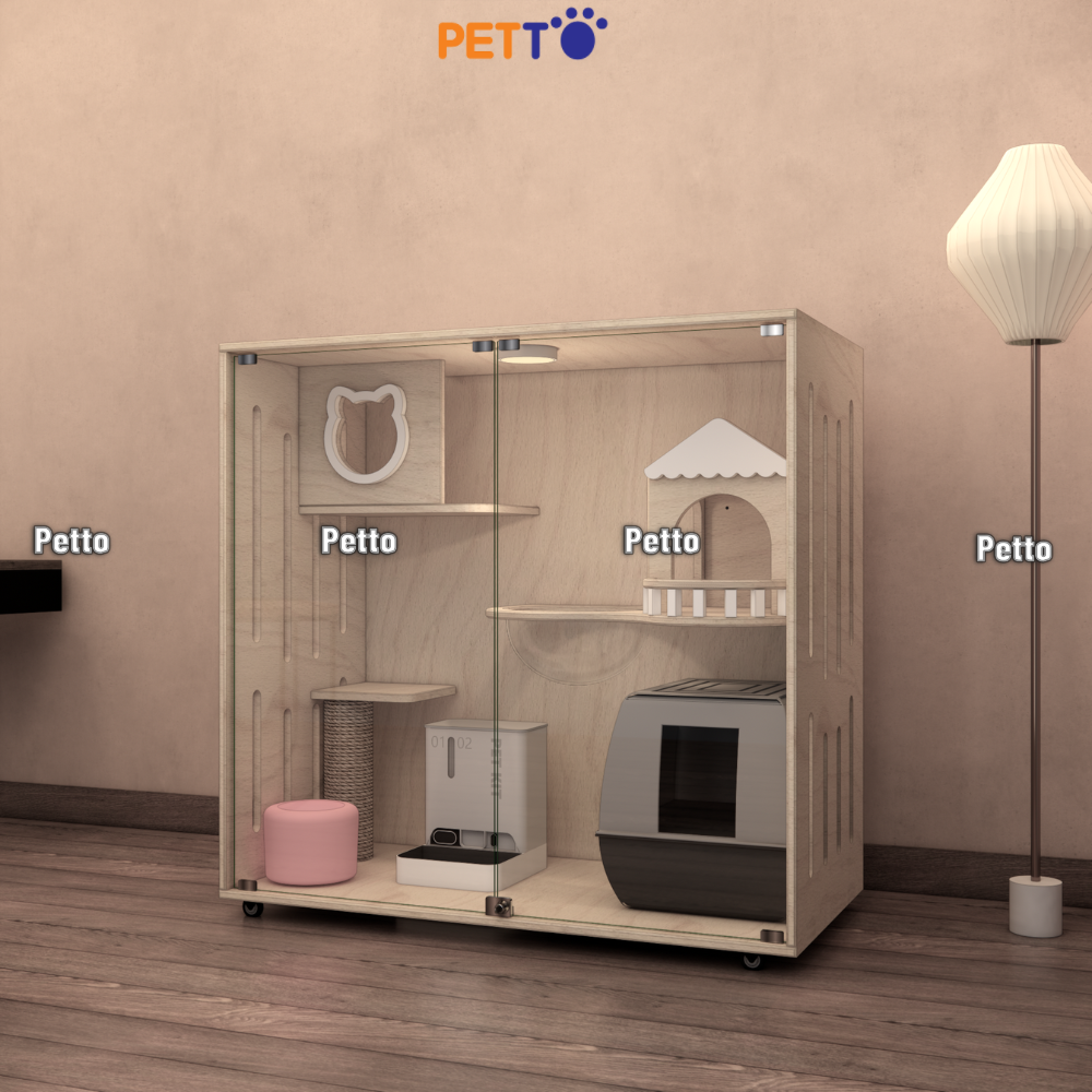 Tủ mèo gỗ Plywood phù hợp cho 2 bé mèo kích thước 1200mm * 600mm * 1136 CC182 - Ảnh 6