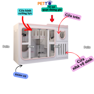 Alternative view of Tủ mèo hồng bằng gỗ Plywood kích thước 1500mm * 600mm * 1012mm CC348