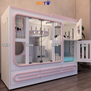 Tủ mèo kèm ngăn kéo bằng gỗ Plywood kích thước 1500mm * 600mm * 1230mm CC347 - Ảnh 6
