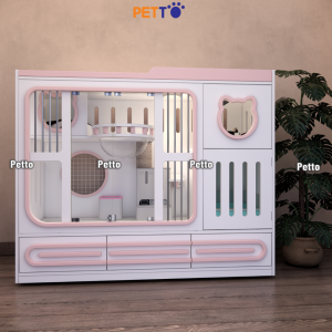 Tủ mèo kèm ngăn kéo bằng gỗ Plywood kích thước 1500mm * 600mm * 1230mm CC347