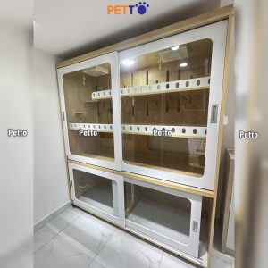 Chuồng cho mèo bằng gỗ Lux cửa lùa kích thước 1900mm * 620mm * 2200mm CC353 góc nghiêng phải
