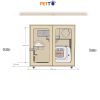 Chuồng mèo giá rẻ Basic cửa kính khung gỗ kích thước 1200mm * 750mm * 1118mm CC361 chính diện