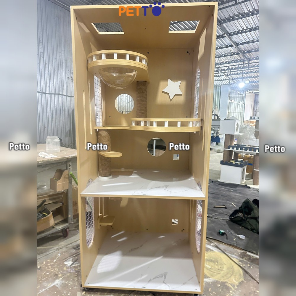 Chuồng nuôi mèo Basic CC358 thực tế 2 tầng