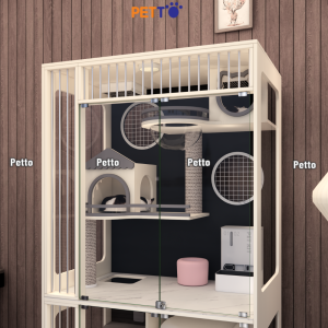 Tủ mèo gỗ Lux CC349 tầng trên chính diện