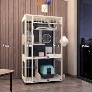 Tủ mèo gỗ Lux CC349 toàn cảnh góc nghiêng