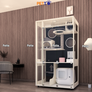 Tủ mèo gỗ Lux CC349 toàn cảnh trong phòng khách