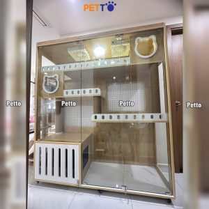 Tủ mèo gỗ Lux cửa kính kích thước 1600mm * 450mm * 1800mm CC354 chính diện