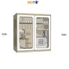 Tủ mèo gỗ Lux cửa kính khung gỗ kèm 2 quạt thông gió kích thước 1500mm * 800mm * 1580mm CC362 - đóng cửa góc nghiêng